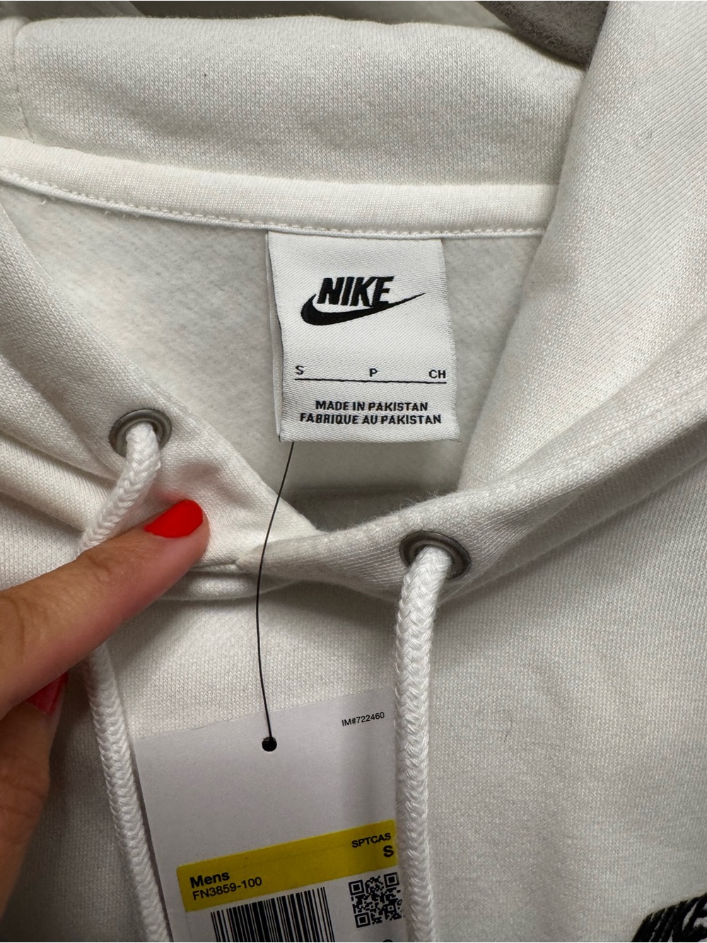 Nwt Men’s Nike White Pullover Hoodie - Picture 2 of 3